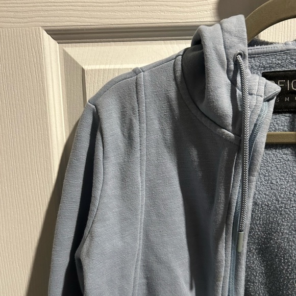 Figs Dusty Blue Zip Up Hoodie Sweatshirt - Picture 2 of 9